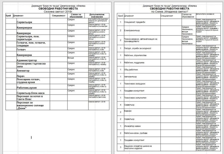 Преподаватели и помощник счетоводител търсят на трудовата борса в Димитровград 