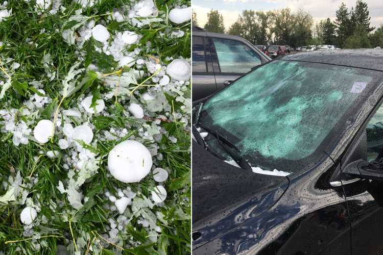 Гигантска градушка в Колорадо рани хора и помля над 400 коли (видео)