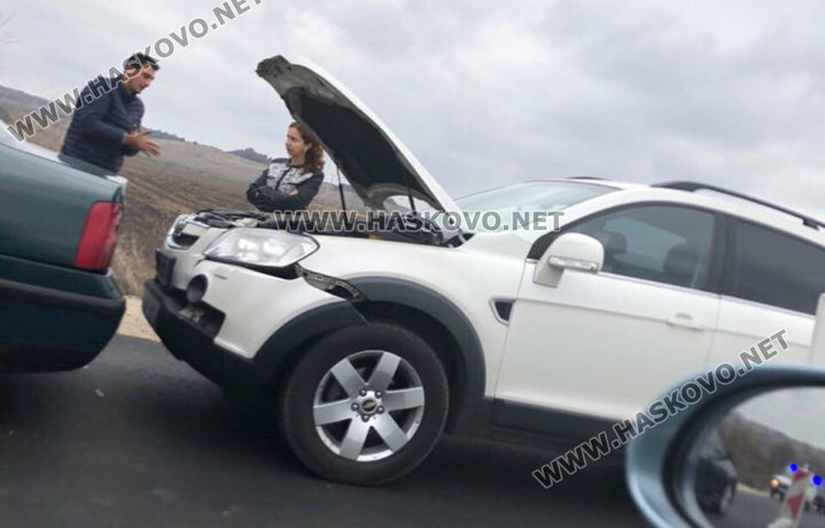 Верижна катастрофа по ремонтиращия се път край Хасково