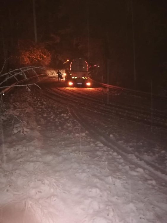 Камион запречи пътя за Ардино в снега, Никола Чанев на мястото на инцидента