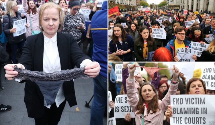 Гневни жени по дантелено бельо в центъра на Дъблин