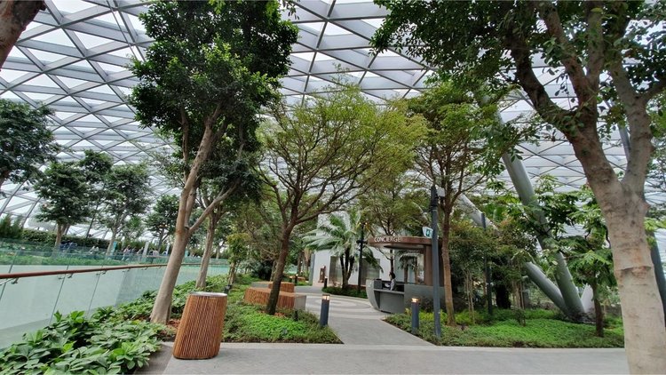 Стъклен мол с водопад и красиви градини отвори врати в летище Чанги