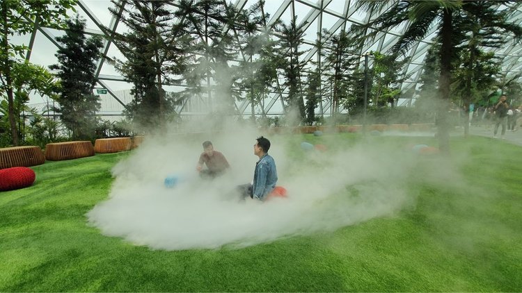 Стъклен мол с водопад и красиви градини отвори врати в летище Чанги