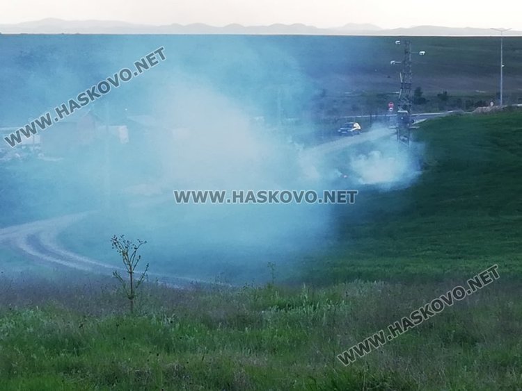 Ел.табло пламна край Хасково