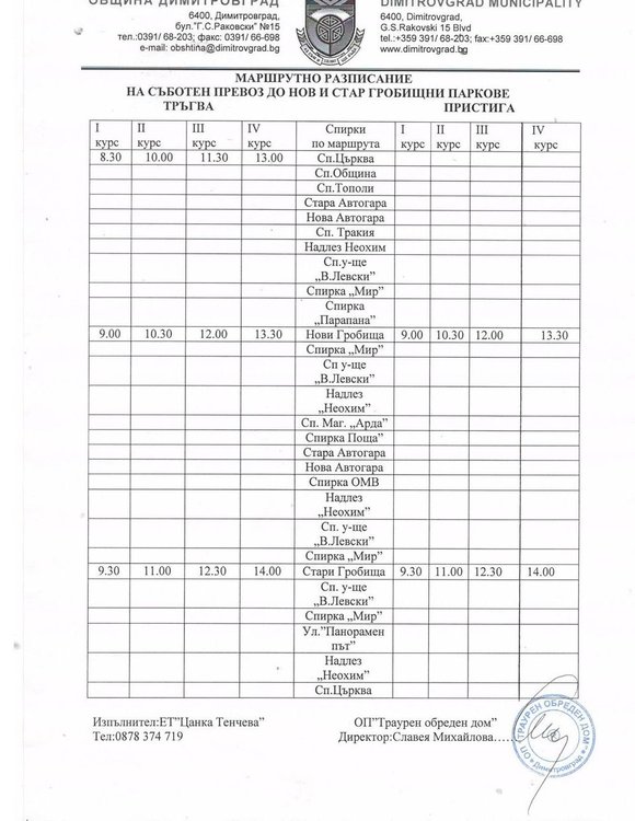  Пускат пак допълнителни автобуси на Черешова задушница в Димитровград 