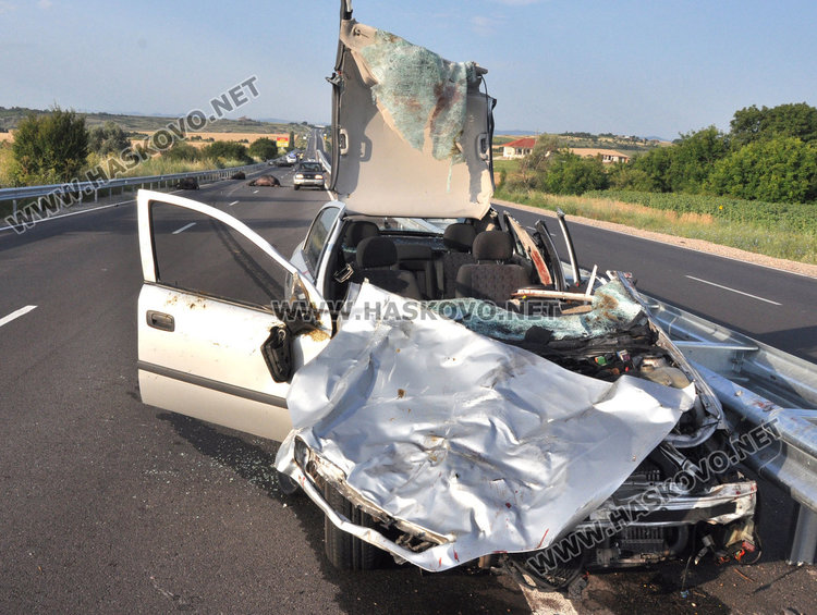 Биволи преобърнаха кола преди Хасково, двама загинаха по пътя за Димитровград