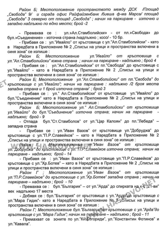 Отпадат места от „синята зона“