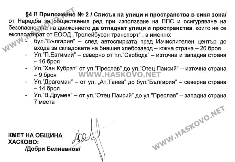 Отпадат места от „синята зона“