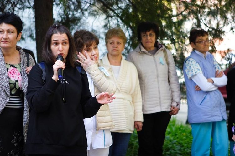 Протест на медицинските сестри в Стара Загора. Сн.: facebook