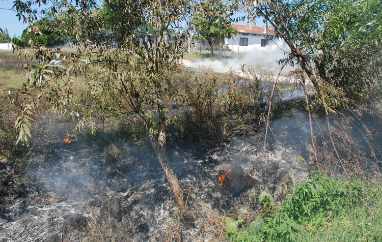 Пожар в частен имот обгази Сточна гара в Хасково