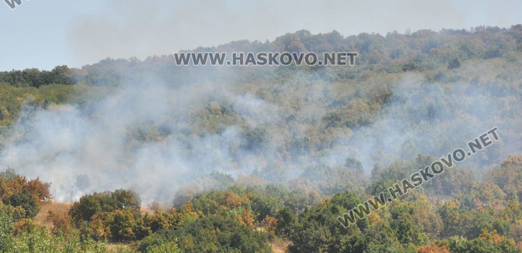 Пожарникар №1 пристигна до пепелището между Брягово, Любеново и Родопи, има готовност за пускане на хеликоптер