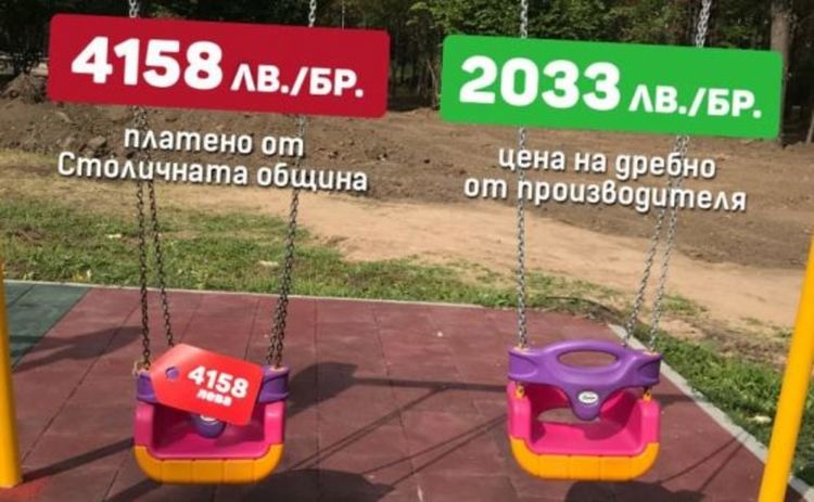 Спаси София: Кметът на Надежда поръчал люлки и маси за Северен парк на тройни цени