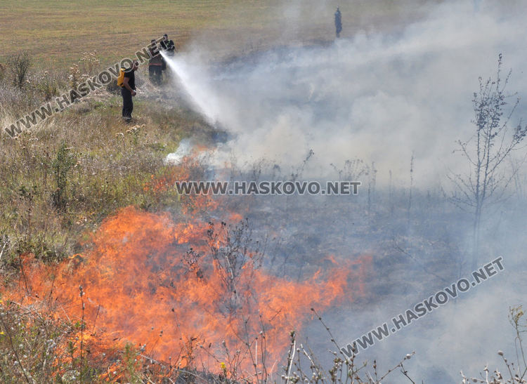 Пожар избухна край международния път Е-80