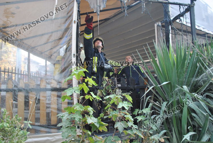 Горя пицария в центъра на Хасково