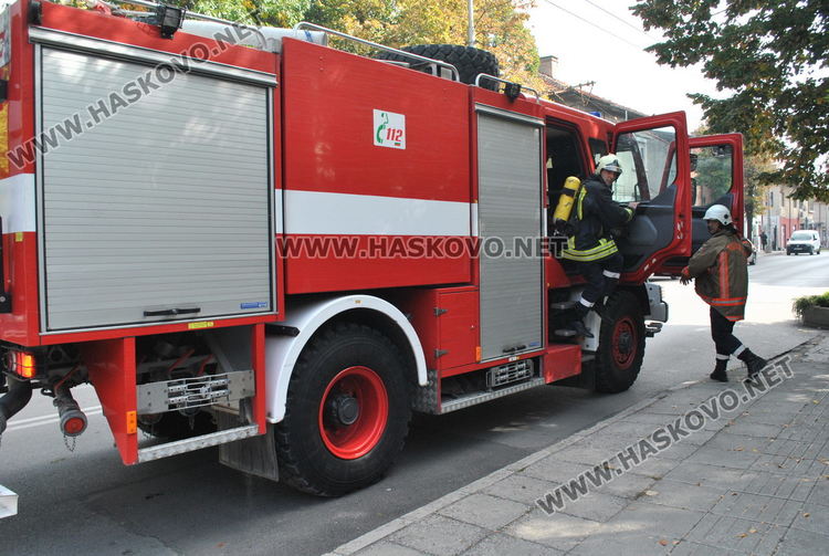 Горя пицария в центъра на Хасково