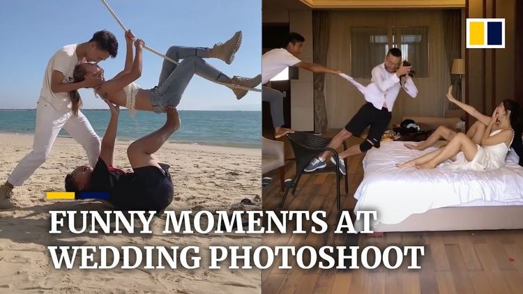 Необикновени мигове "зад кулисите" от сватбени фотосесии (видео)