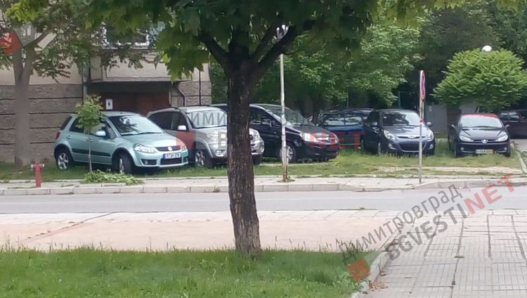 Паркирани автомобили по ул. Иван Вазов - снимка фейсбук