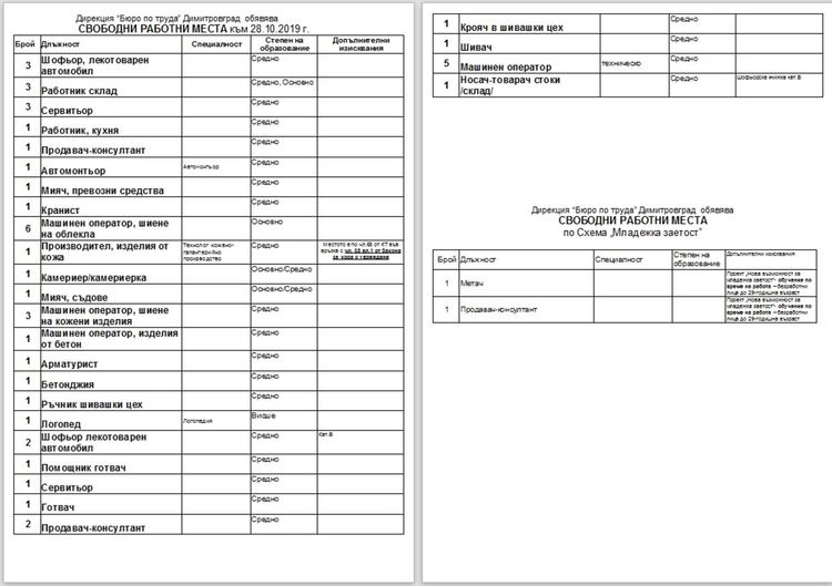 Шофьори и машинни оператори - най-търсени на трудовата борса в Димитровград