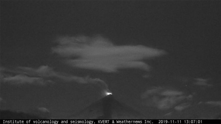 Най-високият активен вулкан в Евразия изригва