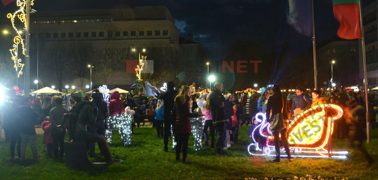 Дядо Коледа запали в Димитровград най-голямата жива елха в България