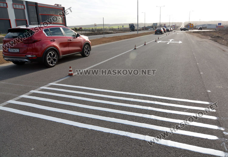 Вибрираща маркировка на кръговото между Хасково и Димитровград