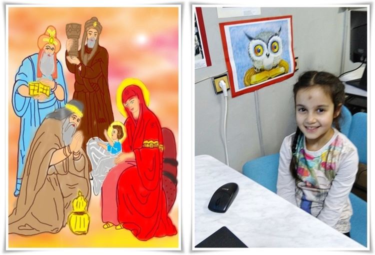 Наградената рисунка на 9-годишната Тиана Делчева "Свята нощ"