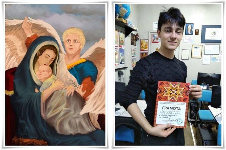 Дейвид Лавчев,17 г., получи награда за рисунката "Христос се роди"