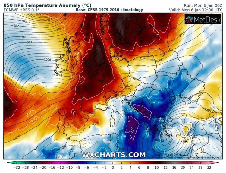 Аномално топло начало на януари в северна Европа