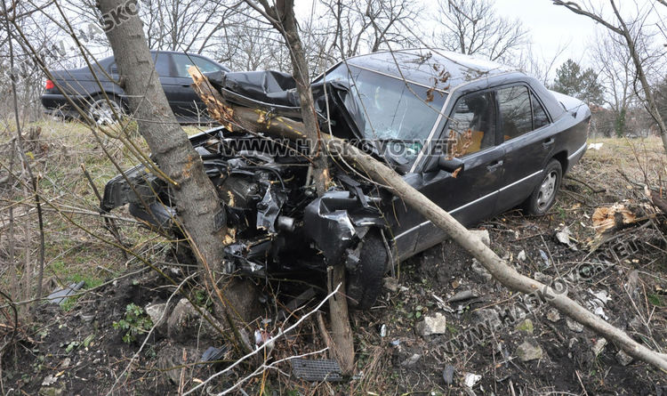 Мерцедес се заби в дърво, шофьорът в болница