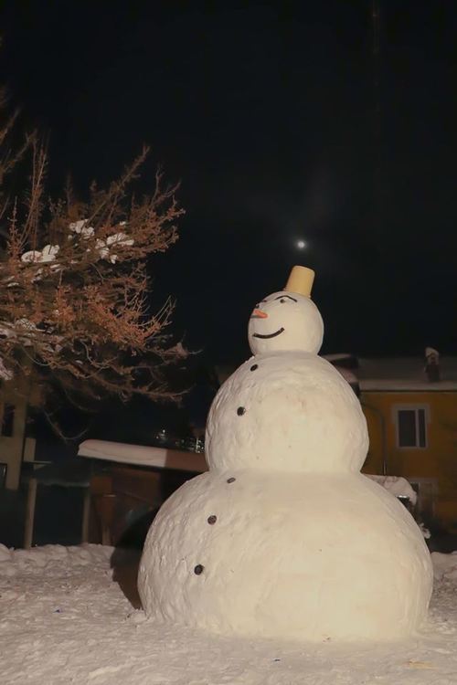 Радо Янков и приятели направиха гигантски снежен човек