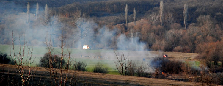 Пожар в широколистна гора  край Конуш