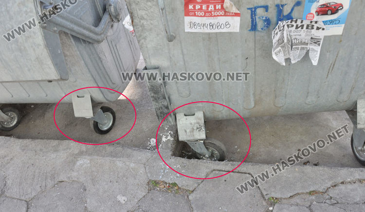 Вятърът „разходи“ контейнери без стопери по хасковските булеварди