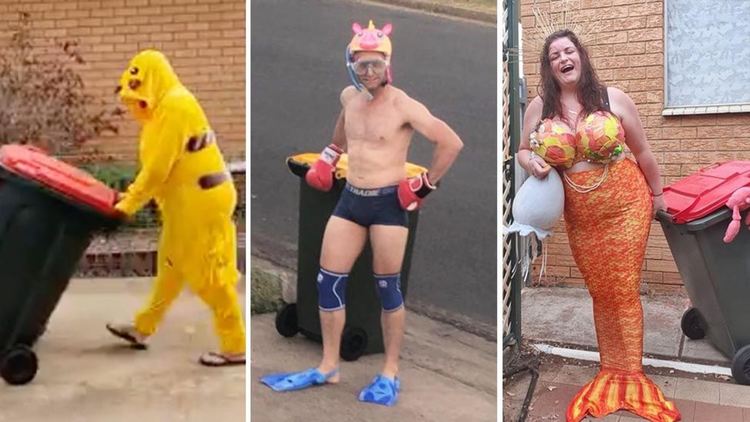 Скучаещи домакини в самоизолация изхвърлят боклука, облечени като принцеси (видео)