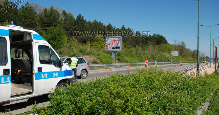 КПП-то към Димитровград на изхода на Хасково
