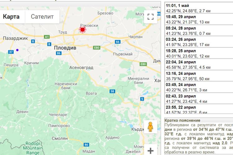 Земетресение разлюля Южна България