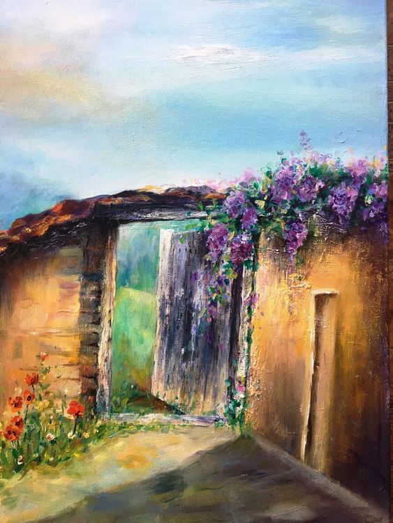 Художничка от Бурса се вдъхнови от споделена снимка от обезлюденото село Дядовци