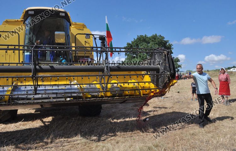Възстановка на ритуала „зажънване“ в Черноконево, жалват се от добив и цена (видео)