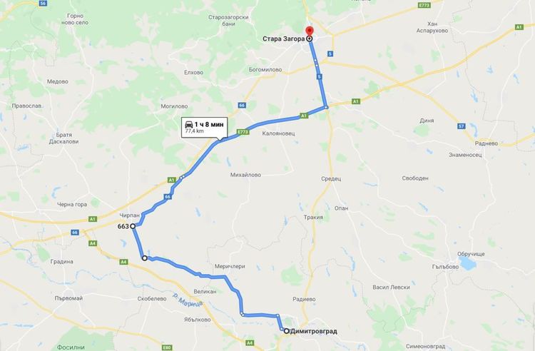 Пътят Хасково - Стара Загора е блокиран, как да стигнем до Стара Загора