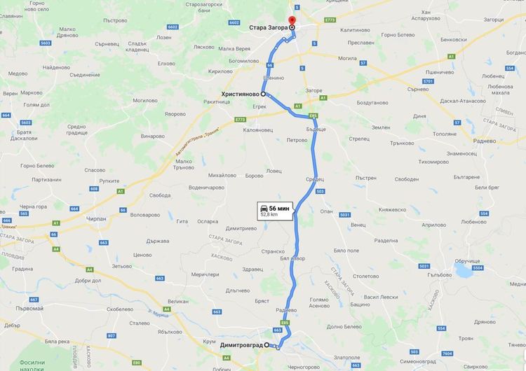 Пътят Хасково - Стара Загора е блокиран, как да стигнем до Стара Загора