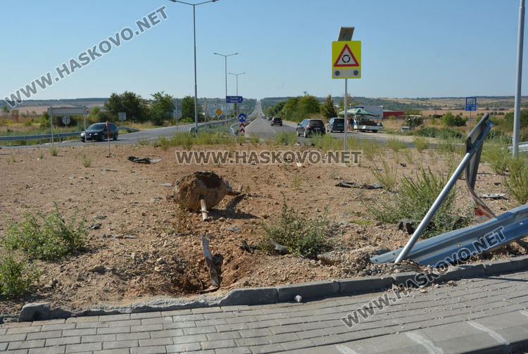 С опасност за живота е водачът на подпалилото се БМВ на кръговото край Язаки