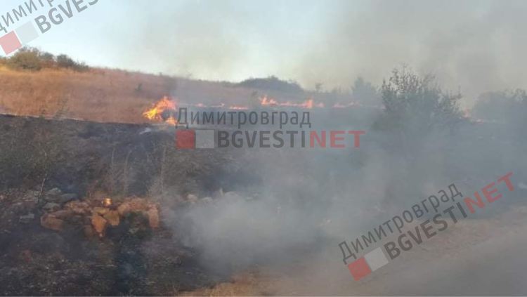 Пожар избухна край Долно Белево