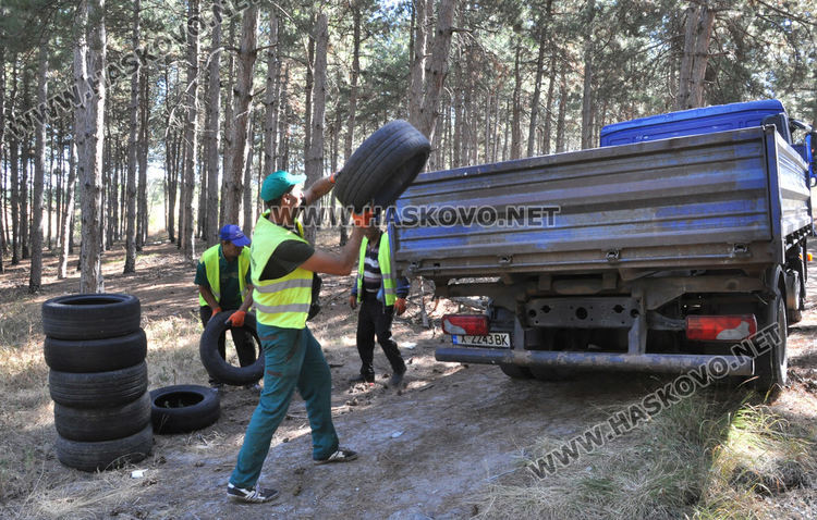 Три камиона боклуци за три часа изнесени от гората до бившия ТЕЦ