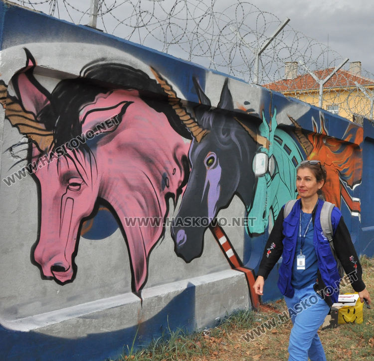 Изкуството обединява: Графити фестивал на оградата на бежанския лагер в Харманли