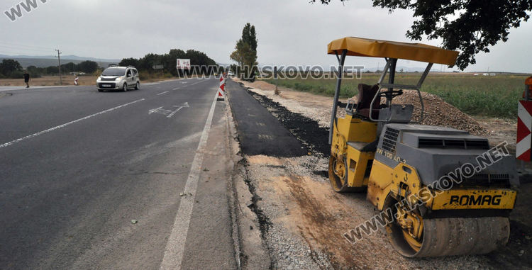 Разширяват пътя край Хасково, на разклона за Войводово