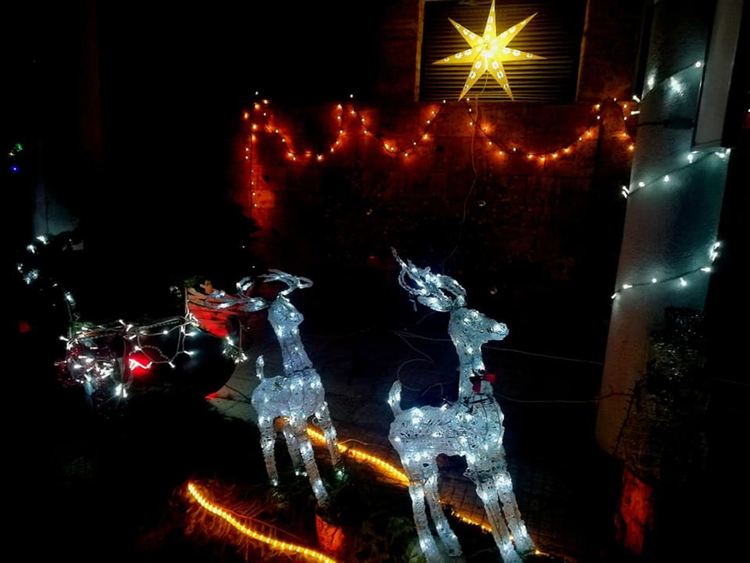 Красива коледна украса грейна пред кметството в Момчиловци