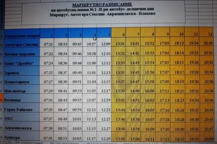 От утре - промени в разписанието на градския транспорт в Смолян