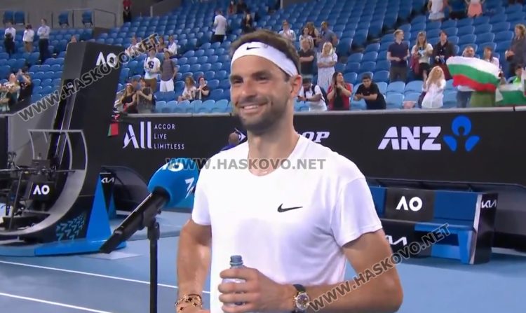 Григор изписа Haskovo на камерите след победата си в Мелбърн