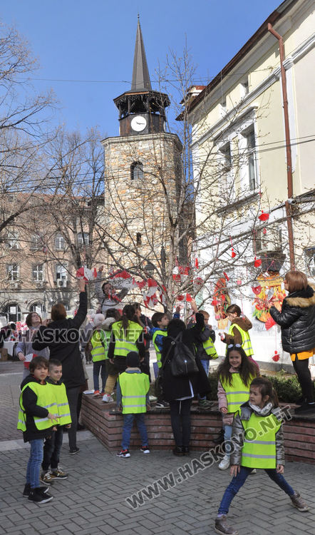 Дърветата по главната на Хасково радват в бяло и червено 