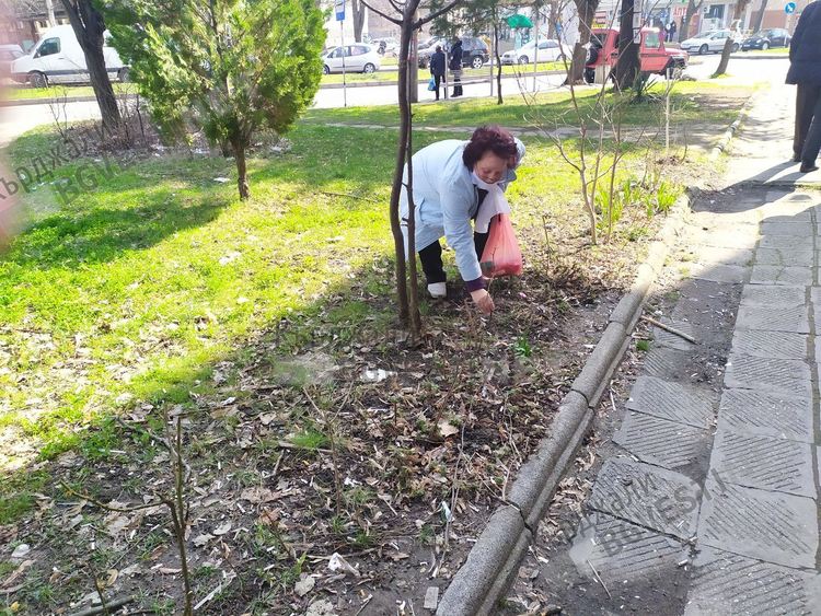 Десет бели рози за Баба Марта посадиха пред Лекарския блок