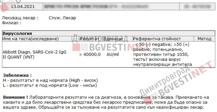 тест след окло 2 седмици след 2ра ваксина